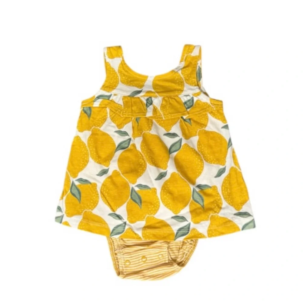 Kids Carter's Yellow Lemon Print, Just One You, Dress For Baby Size 9m